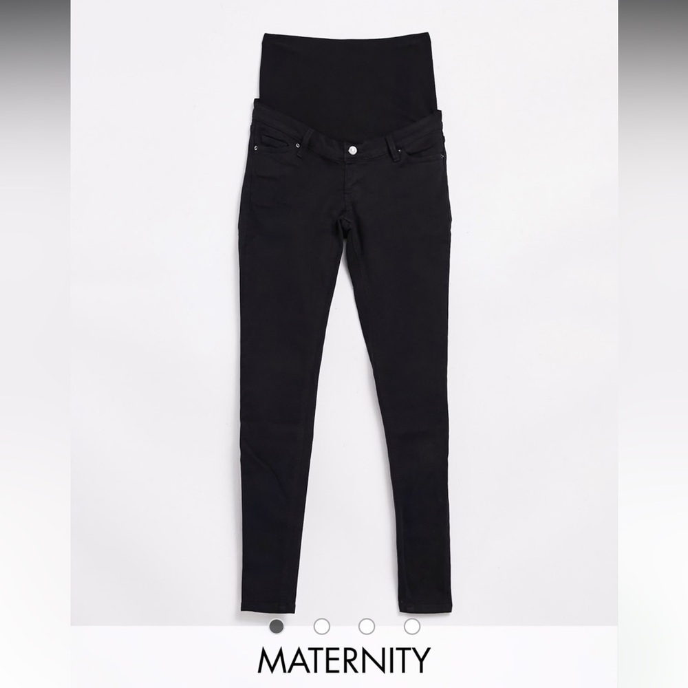 Topshop Maternity Jeans 28 Jamie Overbump Black Pregnancy